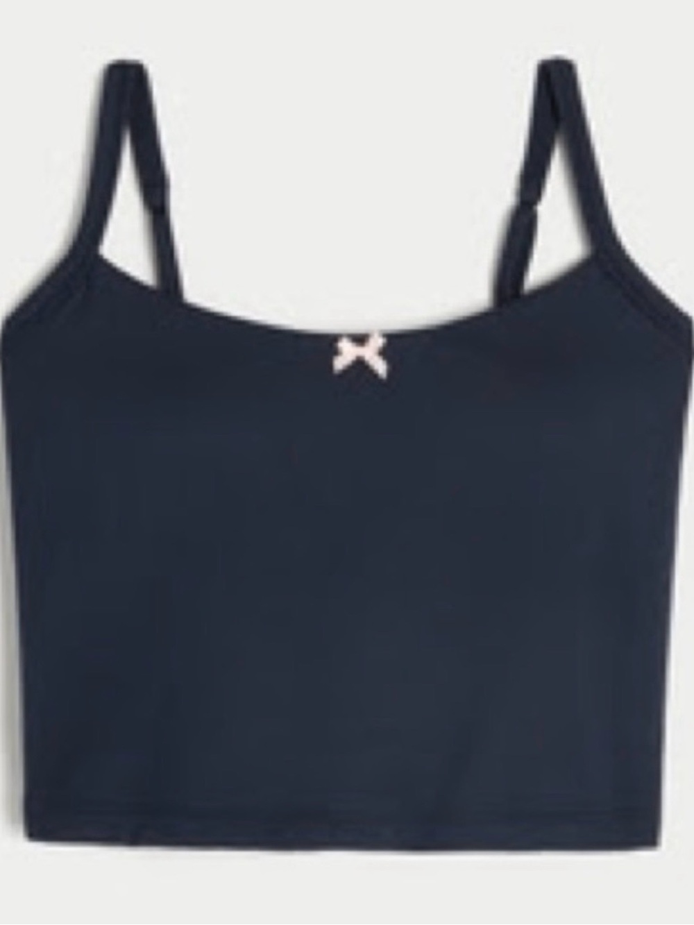 Gilly Hicks Navy Cropped Cami with Pink Bow